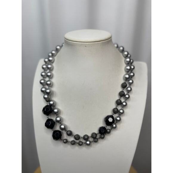 Furla Italy Italian beaded necklace gray and black beads long, wrappable jewelry - Picture 16 of 16